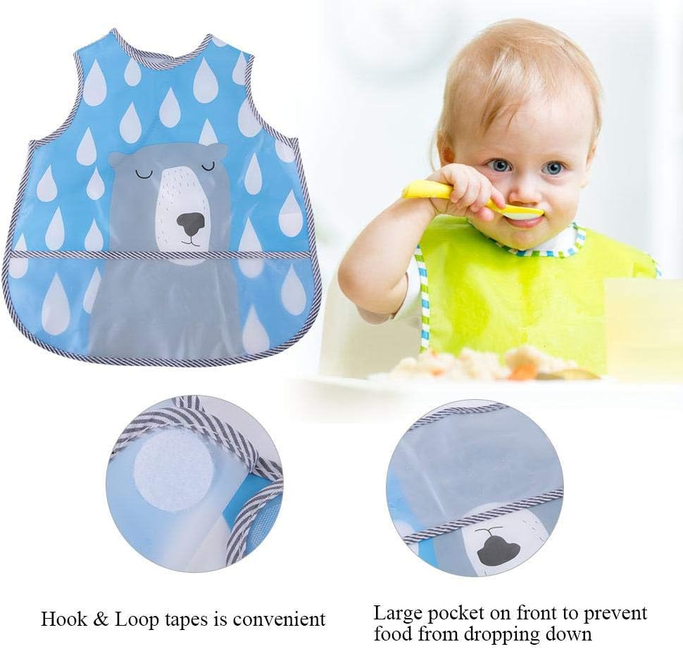 Garosa Waterproof Baby Bib EVA Feeding Bib Easy Clean Unisex Baby Feeding Apron for Infant Toddler 1-3 Years Old Cartoon Design - Image 3