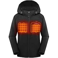 ORORO Women's Slim Fit Heated Jacket with Battery Pack and Detachable Hood