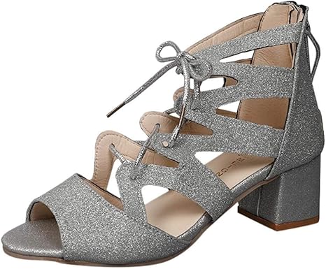 amazon silver sandal heels
