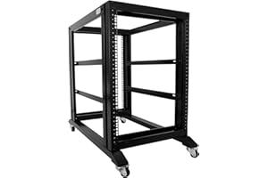 Raising Electronics Server Rack Open Frame Rack 4 Post 19 inch Adjustable Server/Audio Rack Cold Rolled Steel(15U,31 Depth)