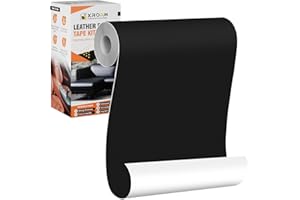 XROAM Leather Repair Tape, 4.7x63 inch Leather Patches for Furniture, Self Adhesive Leather Repair Patch for Sofas, Couches, Leather Covers, Seats, Chairs, Vinyl Repair Tape Black