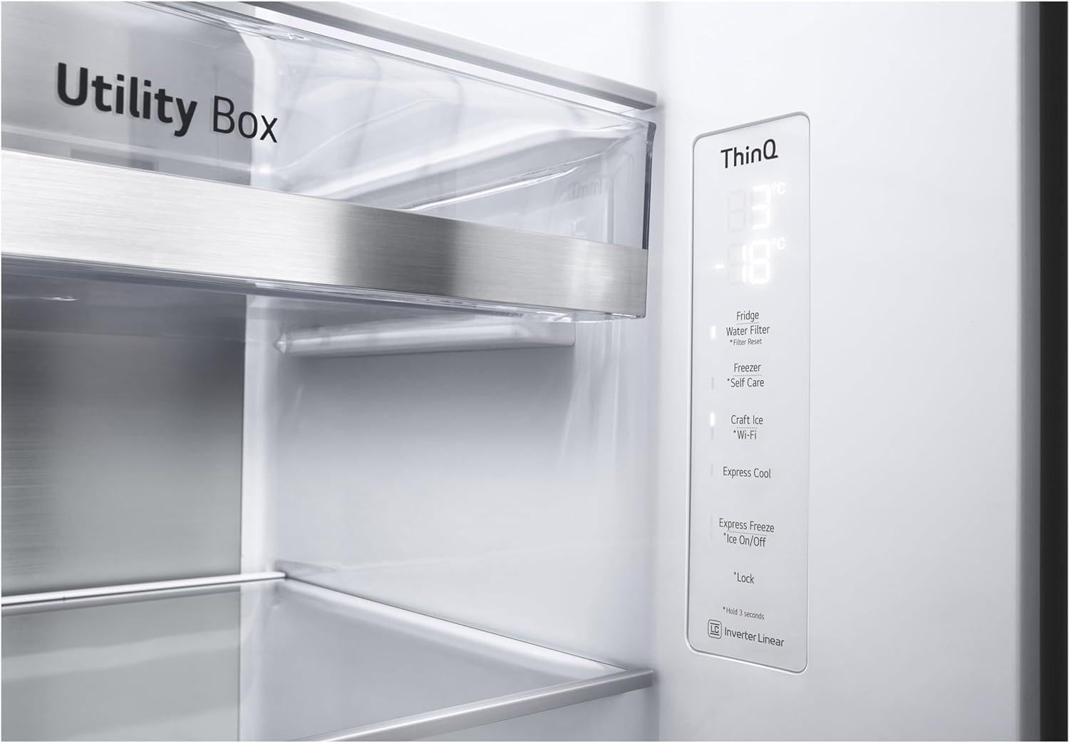 LG Electronics GSXV90MCDE Side-by-Side mit InstaView Door-in-Door | Craft Ice | EIS-, Crushed - und Wasserspender | 635 Liter Kapazität | Festwasseranschluss | Schwarz 9