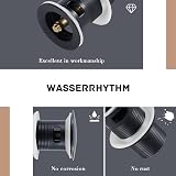 Wasserrhythm Pop Up Basin Waste Matte Black 1/4 BSPP UK Standard Slotted with view 7