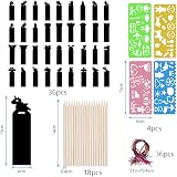 Vicloon Scratch Art for Kids 36Pcs Rainbow Bookmarks 18 Stylus 4 Stencils view 2