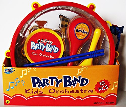 Happy Party Band Kids 10 Piece Orchestra Musical Toys - Drum, Guitar, Tambour... by Lollipop 101