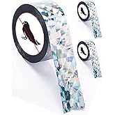 sousac 2×502 Ft Bird Scare Tape Ribbon, Double Sided Holographic Flash Reflective Bird Tape, Deterrent Visual Audible Bird Repellent Devices for Outdoor, Garden, Balcony (Irregular)
