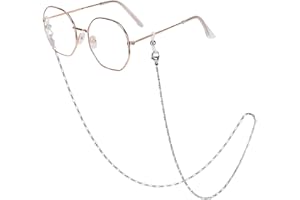 HONGEELY Eyeglass Chain Silver Stainless Steel Handmade Necklace for Reading Glasses Sunglass Beaded Chains for Men Women