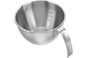 SEWCHICS Stainless Steel Mixing Bowl with Handle and Pour Spout, 12cm Medium Salad and Baking Bowl