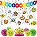 28 PCs Cinco De Mayo Fiesta Hanging Swirls huge Pack with Strings, Tissue Pom Paper Flowers & Backdrop Banner, Honeycomb Table Centerpiece, Mexican Sombrero Taco Supplies Décor Party Decorations