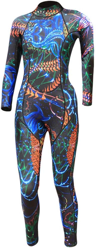 IAMUP Women's 5MM Wetsuit Sunblock Fashion Neoprene Wetsuit for Scuba Diving Surfing Summer Swimming Full BOD Black