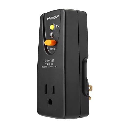 GFCI Adapter 15 Amp 3 Prongs Grounded, 5 Years Warranty, GFCI Plug ...