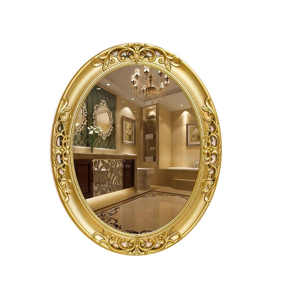 Color Gold Wall Mirror Decor Oval Hanging Beveled Wall Mirror High Definition Wall Mounted Mirror For Bathroom Dressing Room Office Tools Home Improvement Kitchen Bath Fixtures
