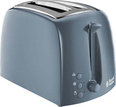 Russell Hobbs Textures 2 Slice Toaster Extra Wide Slots Grey