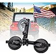 RCRBT Universal Flagpole Holder with Suction Cup Multi-Function Flag Pole Holder Kit Compatible with Off-road SUV, Truck, Jeeps, Off-Road RV, SUV, Yachts, ATV, UTV