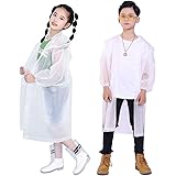 Gorain Pro Raincoat for Kids, [Pack of 2] EVA Kids Rain Coats Reusable Rain Poncho Jacket for Boys and Girls