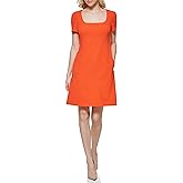 Tommy Hilfiger Womens V-Neck Fit & Flare Dress