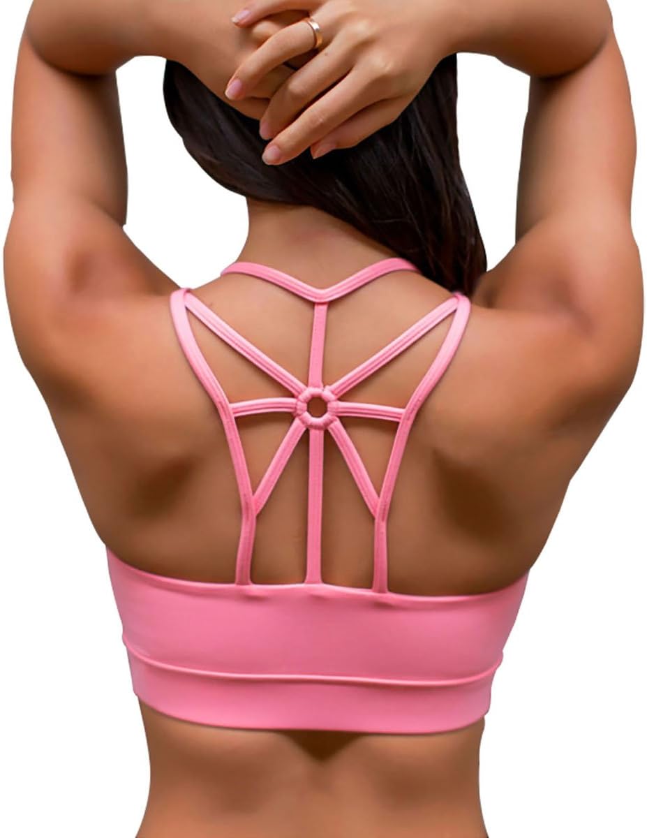 Women Sports Bra Padded Elastic Breathable Wireless High Impact Yoga Bras Top
