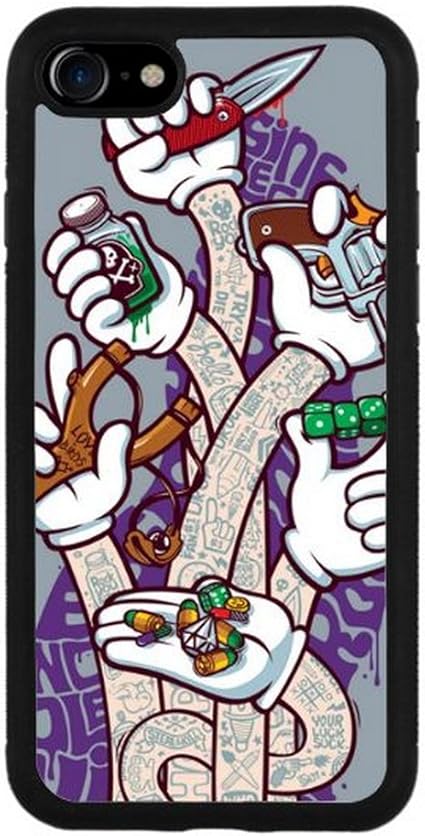 Amazon Com Apple Iphone 7 Case Graffiti Art Colourful Spray Print Design Hard Rubber Tpu Phone Case Cover