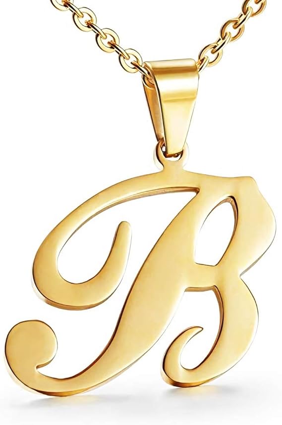 Amazon Jewelbeauty レディース メンズ ステンレススチール アルファベットイニシャル文字ペンダントネックレス A Z ゴールド ジュエリー 通販