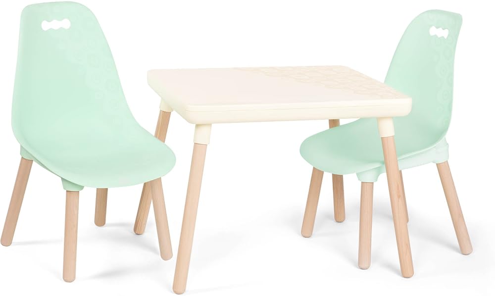 B. toys Table & Chair Set for Toddlers - 1 Table & 2 Mint Chairs