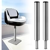 ROTFABRK 3/4" Boat Seat Pedestal Post, Aluminum Lock-in Extension Pole for Marine Boat Seat Base, Universal Mounting Pin Post for Pontoon, Fishing &amp; Bass Boat - 2 Pack