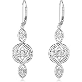 LWXIE Diamond Drop Dangle Earrings for Women 925 Sterling Silver Openwork Filigree Earring Lab Grown Diamond Jewelry Gifts 0.18 cttw D Color VVS