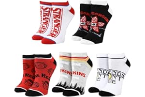 Bioworld Stranger Things Logos Casual Ankle Socks for Men 5-Pack