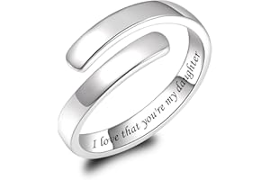 BEILIN 925 Sterling Silver Inspirational Jewelry Rings Adjustable Ring Personality Encouragement Gift for Teens Girls Women
