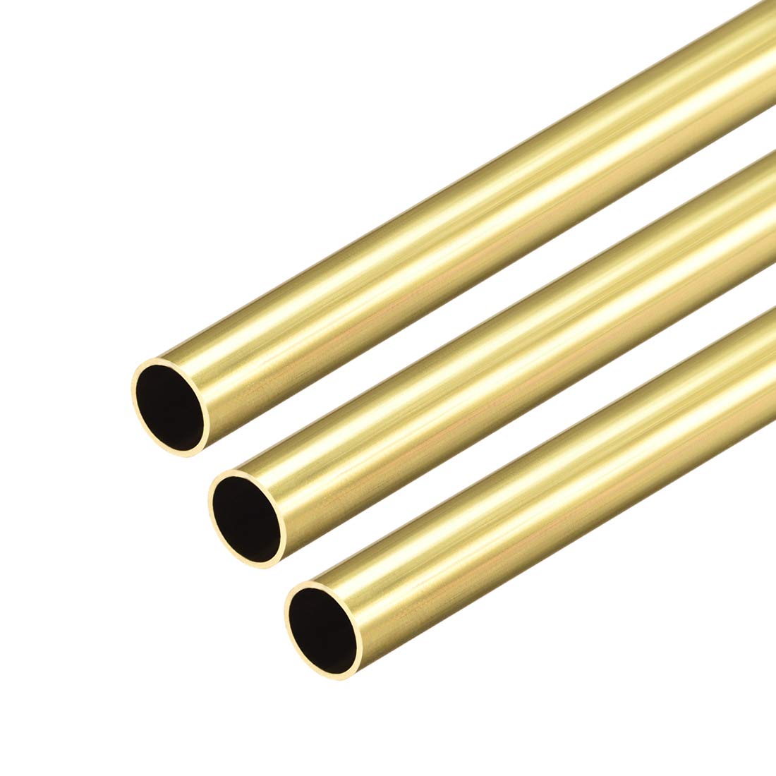 sourcing map Brass Round Tube, 300mm Length 7mm OD 0.5mm Wall Thickness, Seamless Straight Pipe Tubing 3 Pcs