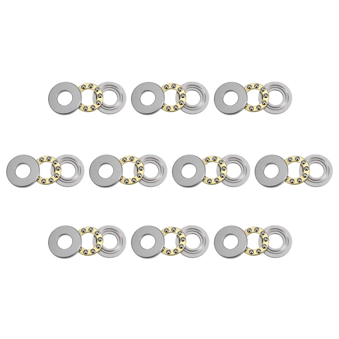 sourcing map F9-20M Thrust Ball Bearings 9mm x 20mm x 7mm Chrome Steel Single Direction 10pcs