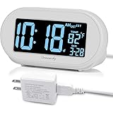 DreamSky Auto Time Set Alarm Clock with Snooze and Dimmer, Charging Station/Phone Charger with Dual USB Port .Auto DST Setting, 4 Time Zone Optional, Battery Backup.