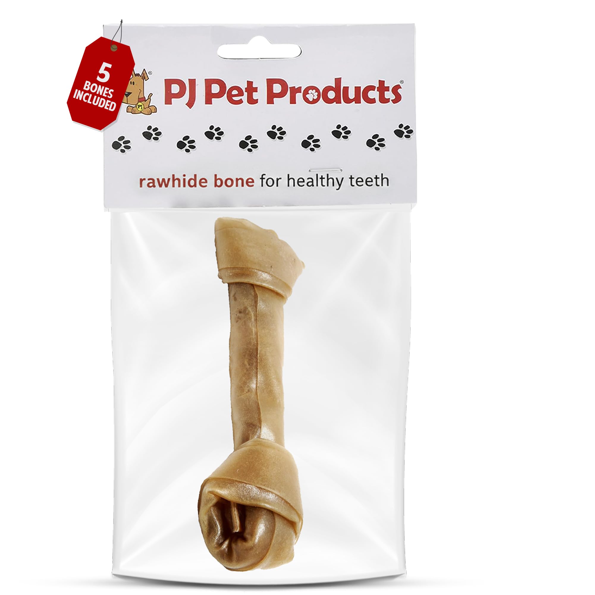 PJ Pet Poducts Rawhide Knotted Bone 21 cm 5 x 100 g