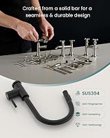 APPASO Black Kitchen Tap with Pull Out Spray 2 Modes 360° Swivel 304 Stainless view 4