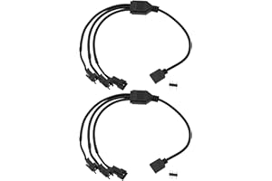 ECSiNG 2Pcs 5V 3Pin ARGB Female to SM Male Adapter Cable 1 to 3 ARGB Split Cable 30CM for PC LED Strips 5 V ARGB Fan Computer