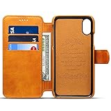 Iphone X, 5.8 inches, Folio PU Leather Wallet Phone Case Kickstand Protective Flip Cover with Credit Card Holder