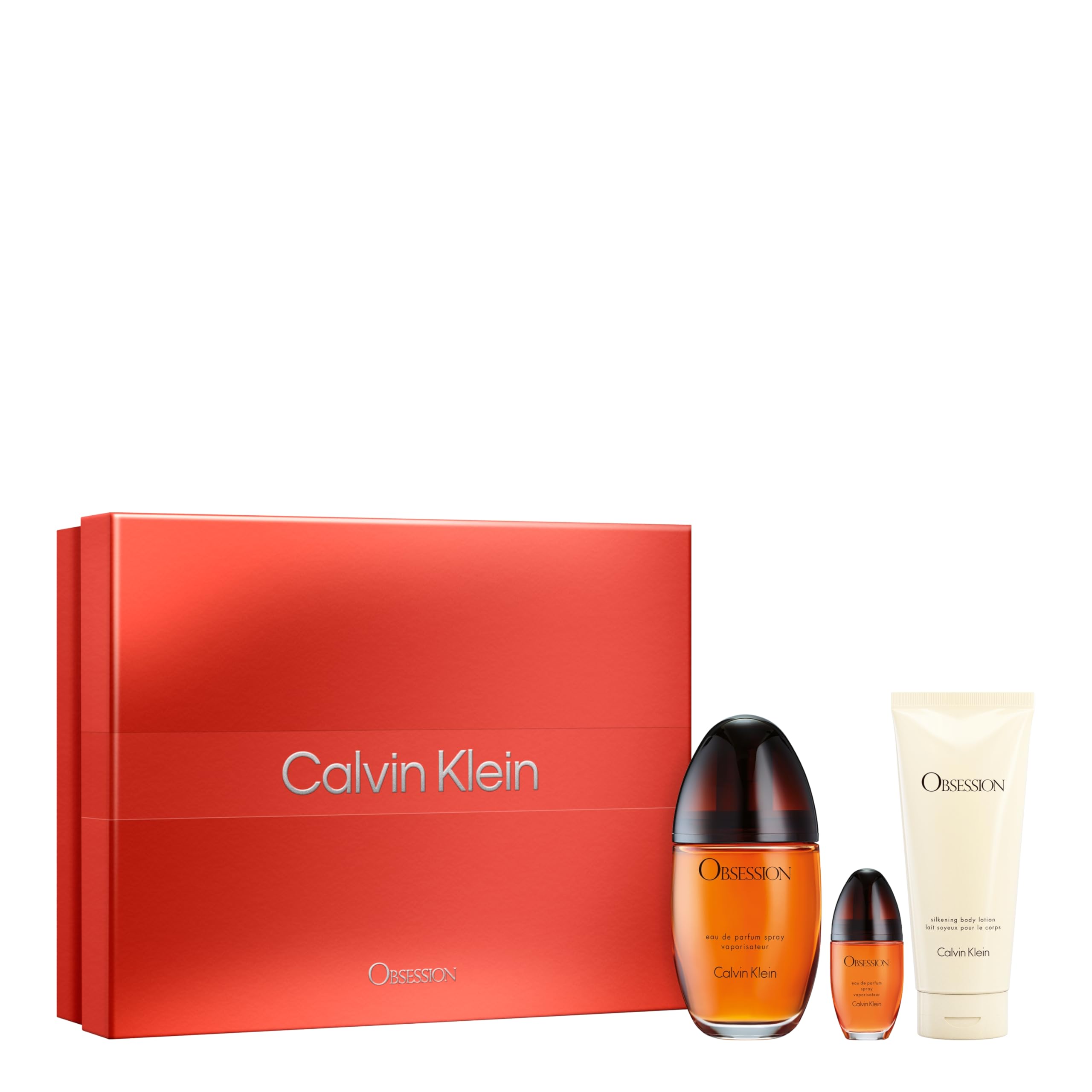 Calvin Klein Obsession Eau de Parfum for Women and Body Lotion Trio Gift Set Image