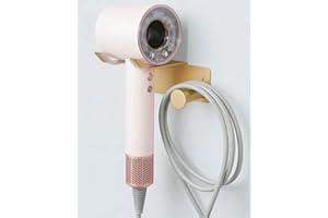 PTALSEAW Hair Dryer Holder, Blow Dryer Holder with Cord Hook SUS304 Stainless Steel Wall Mount, Self Adhesive/Screw Space Sav