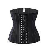 Waist Trainer 25 Spiral Steel Boned Black Waist