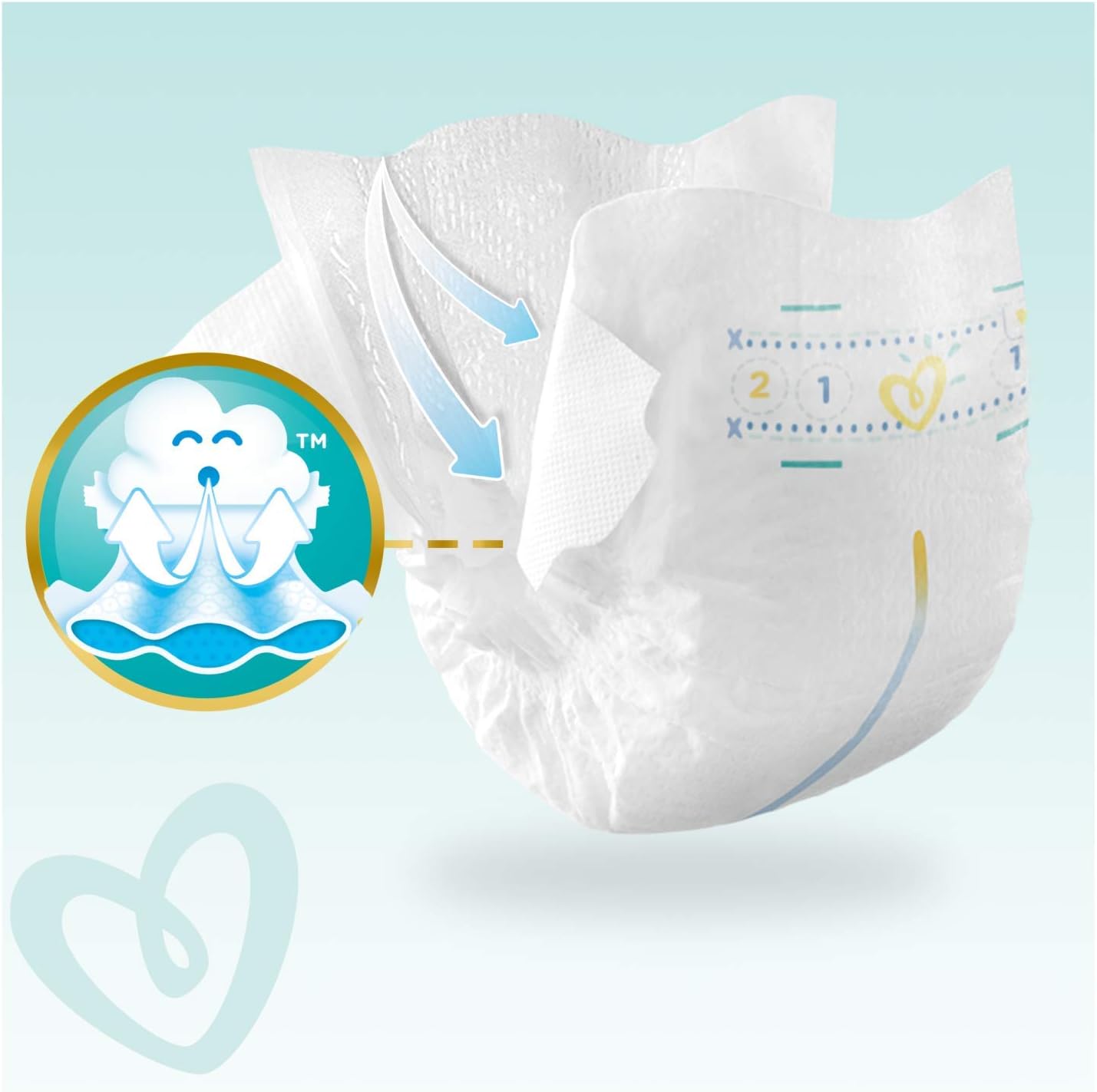 Pampers Premium Protection 81686981 Nappies White, Size 1 (96 Count) - Image 4