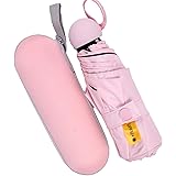 Mini Travel Sun & rain Umbrella, Lightweight Windproof Portable Umbrella, Compact Parasol with 99% UV Protection for women an