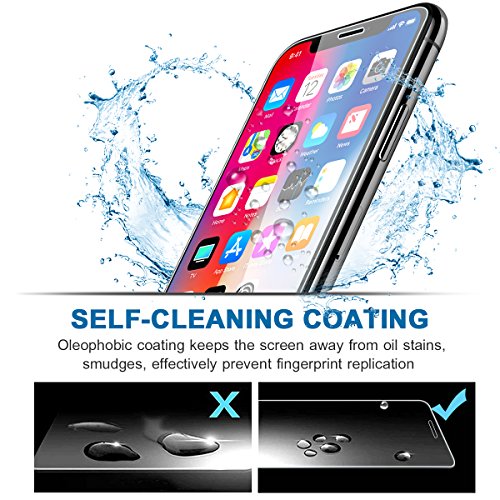 JACNITAD Compatible iPhone X Screen Protector,Tempered Glass Screen Protector Advanced Clarity Compatible Full Durable Screen Protector - Thumbnail 3