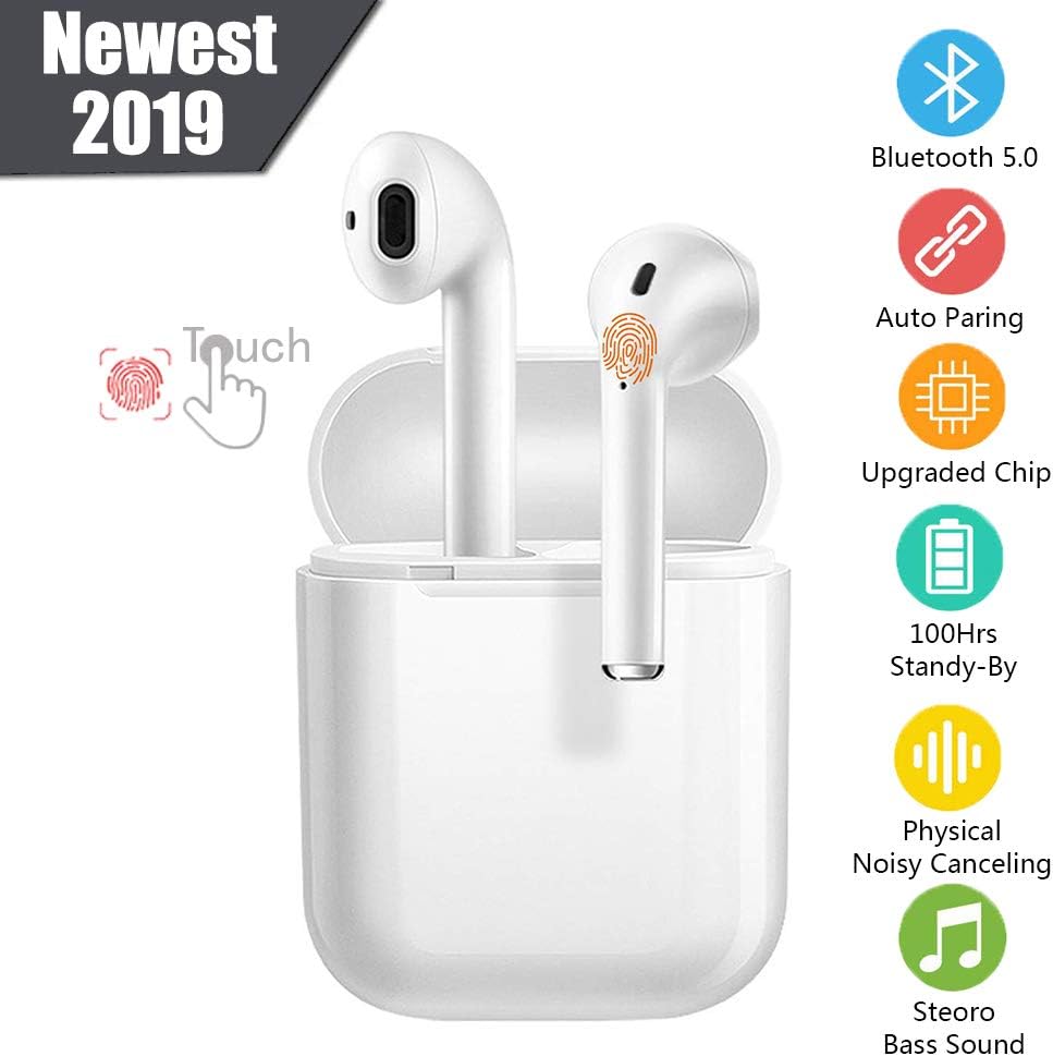 Wireless Earbuds Bluetooth 5.0 Headsets Bluetooth Headphones 3D Stereo IPX5 Waterproof Pop-ups Auto Pairing Fast Charging for Apple of airpods and Airpod Sports Earphone Apple Wireless Earbuds