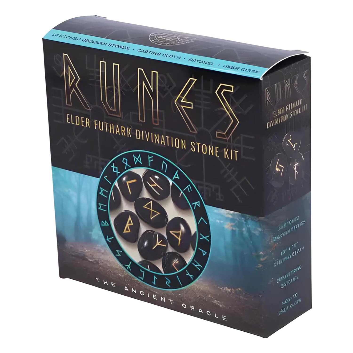 Nemesis Now Runes Elder Futhark Divination Stone Kit, Black