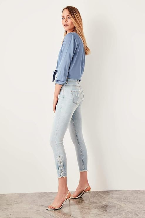 Ynzkdm Jeans De Mujer Moda Para Mujer Jeans Elegante Slim Fit