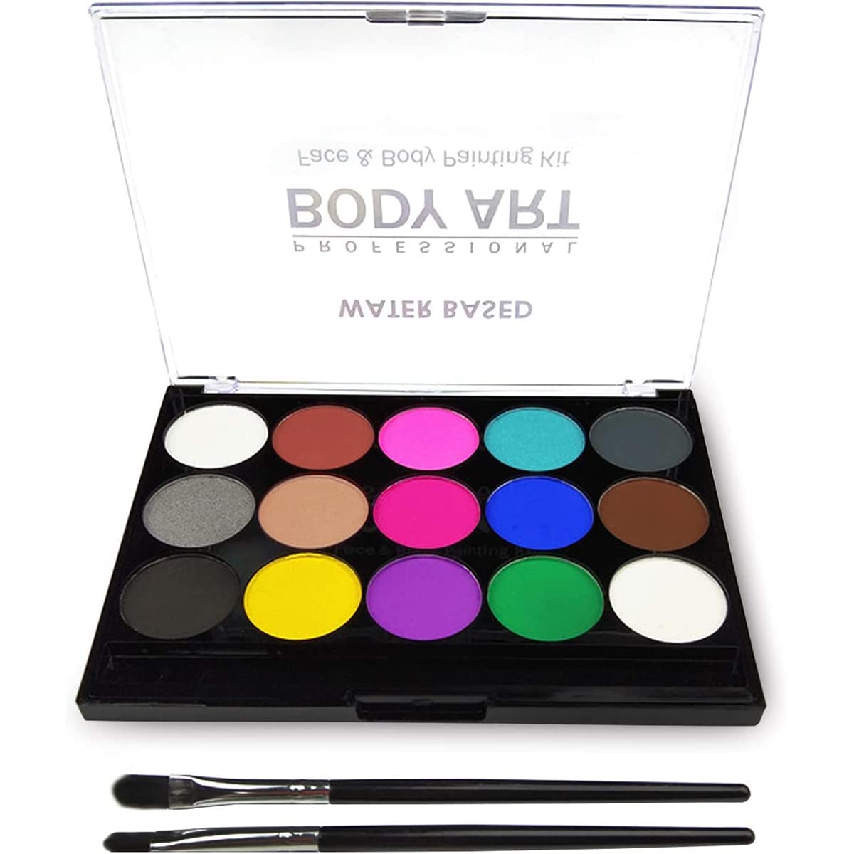 OGIMA Body Painting Face Paint Kit, 15 color Professional Palette Washable with Brush for Kids Art Show Halloween Party Colsplay Makeup Body Festive (15 color)