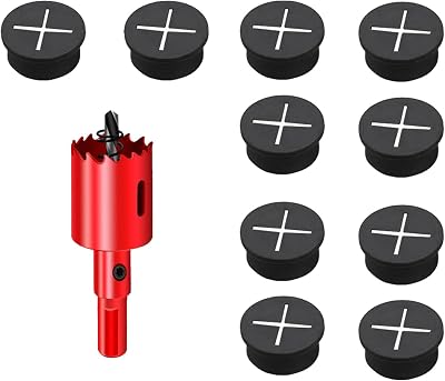 DuDuZui 10Pcs Desk Grommet Φ25mm with Hole Saw Black 25mm Hole Cover