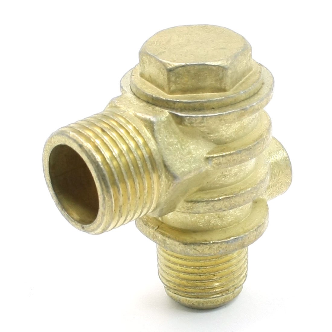 Sourcingmap Gold Tone 1 Female 2 Male Thread Brass Check Valve for Air Compressor
