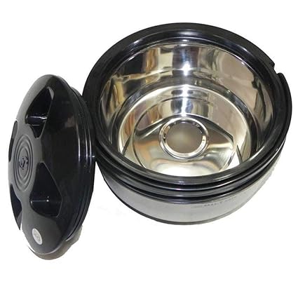 BlueBirds Buffet Insulated Steel Casserole 2.5 liters for Roti, Serving Set, Junior Gift Set, 1 Piece, Black (CR-16)