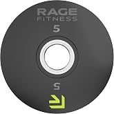 Cast Iron Rubber Coated Weight Plates with 2" Steel Insert, 5-45lbs | 2" Steel Insert, 5lb,10lb, 25lb, 45lb, INDIVIDUAL Plate for Strength Training, Bench Press, Squats, Powerlifting