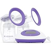 Lansinoh Signature Pro Portable Double Electric Breast Pump | LCD Screen, 3 Power Modes, 25mm Flanges, 2 Bottles, 1 Slow Flow Nipple, &amp; Carry Bag